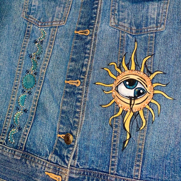 Hand painted Denim (Upcycled) - Picture 5 of 16